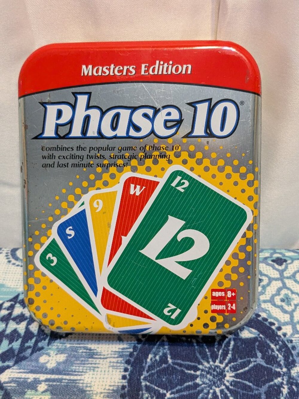 Phase 10 Masters Edition Cards COMPLETE Fundex Games 2003 Tin Case Family Game